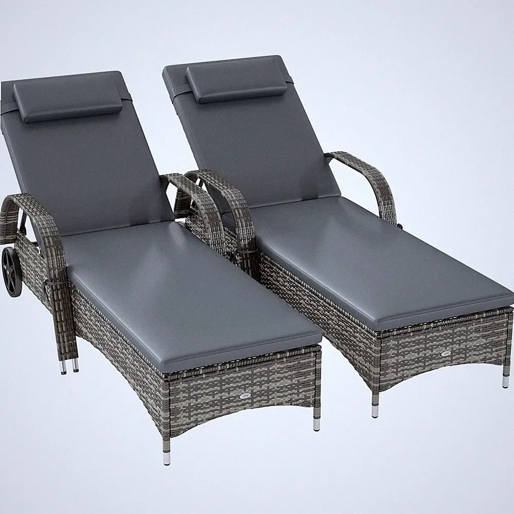 Heavy-Duty Reclining Lounge Chair, UV Resistant, 76.8x26.4in, 265lb