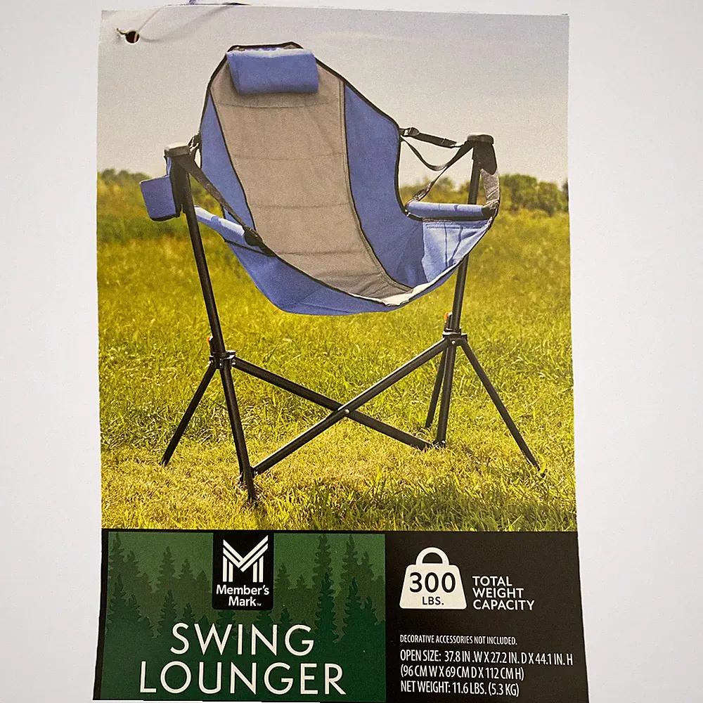 Member's Mark Swing Chair Lounger, 300lb Cap, Cool Periwinkle