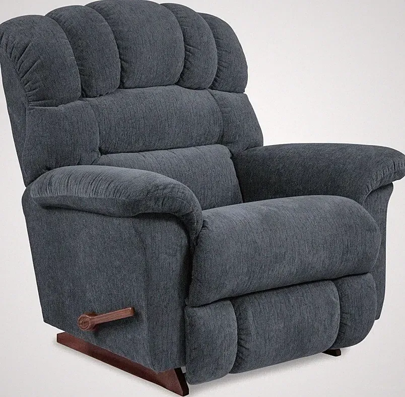 Oversized Blue La-Z-Boy Rocker Recliner Lazy Boy Manual Chair Big Tall Lazyboy
