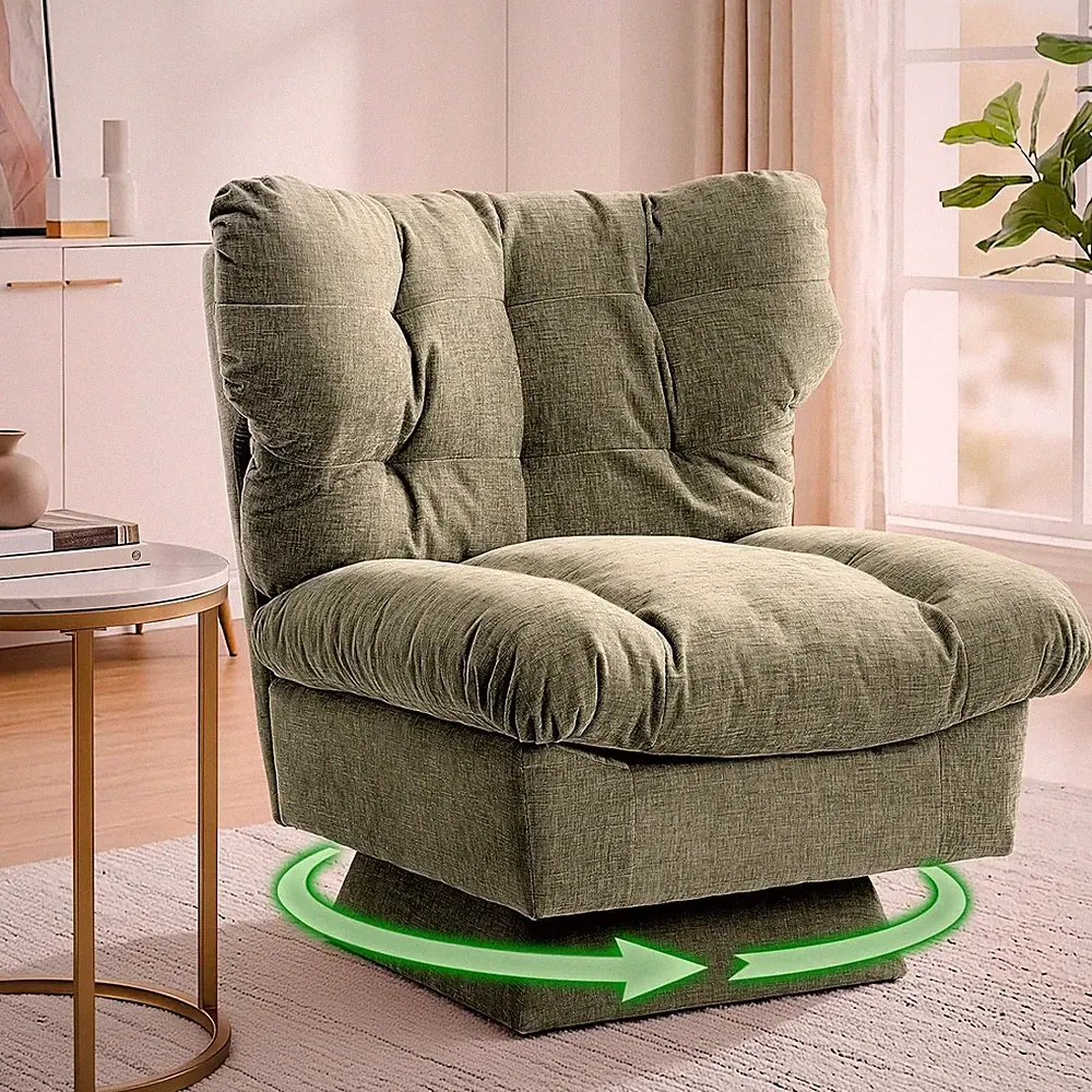 Oversized Swivel Rocker Recliner Chair with High Back- 360° Rotation & Gentle Ro
